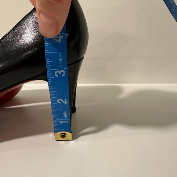 Christian Louboutin Black Leather Platform Peep Toe Heels Pumps Size 38.5 - Picture 16 of 16